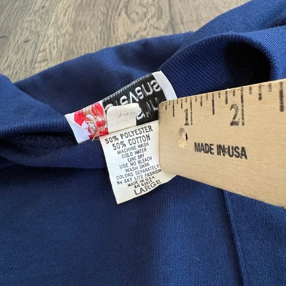 Cristin‎ Stevens Pocket T-Shirt Mens Large Navy Blue Excellent Vintage Nautical